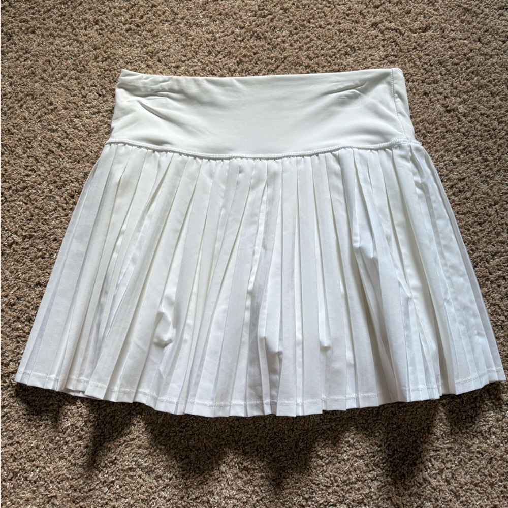 JoyLab White Pleated Skater Skirt